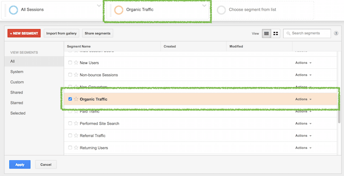 Setting Organic Filters in GA