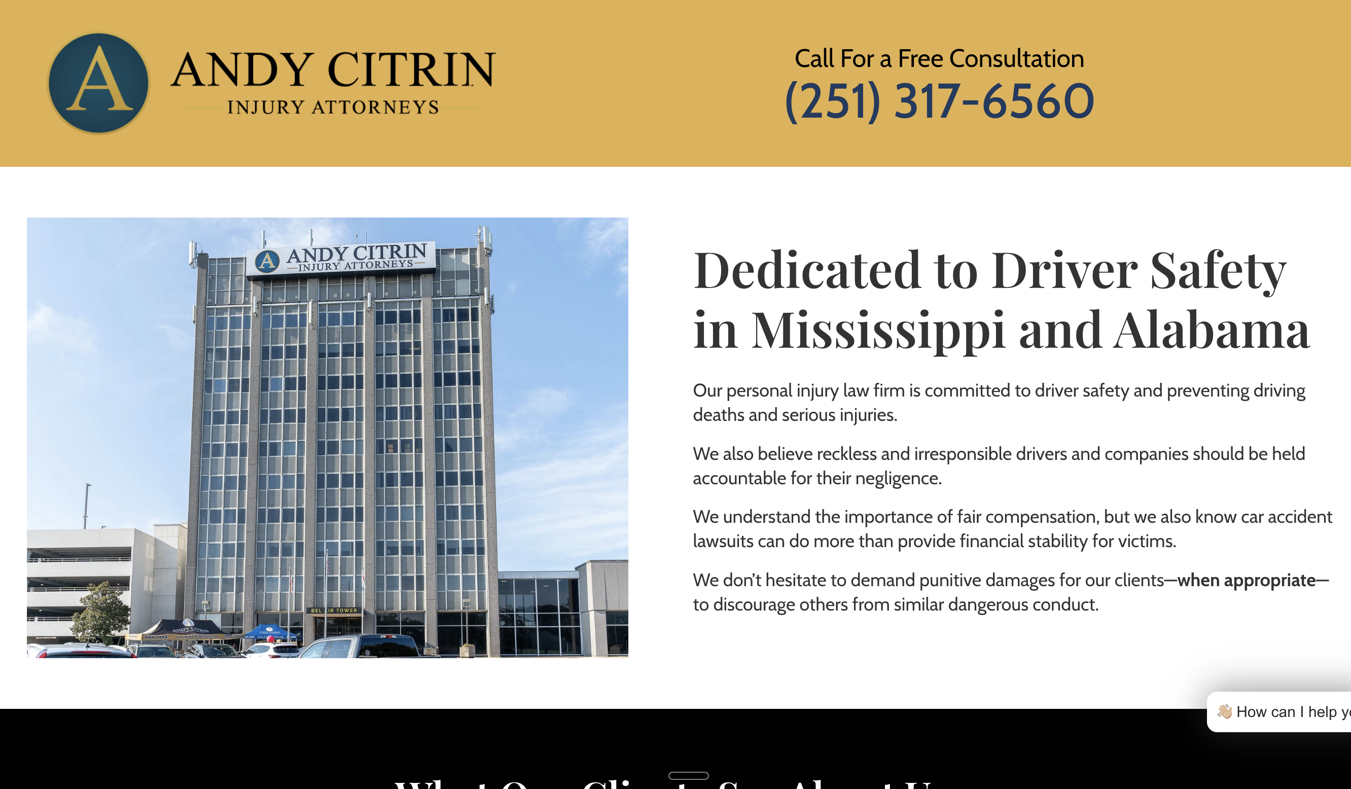 Before — outdated law firm website