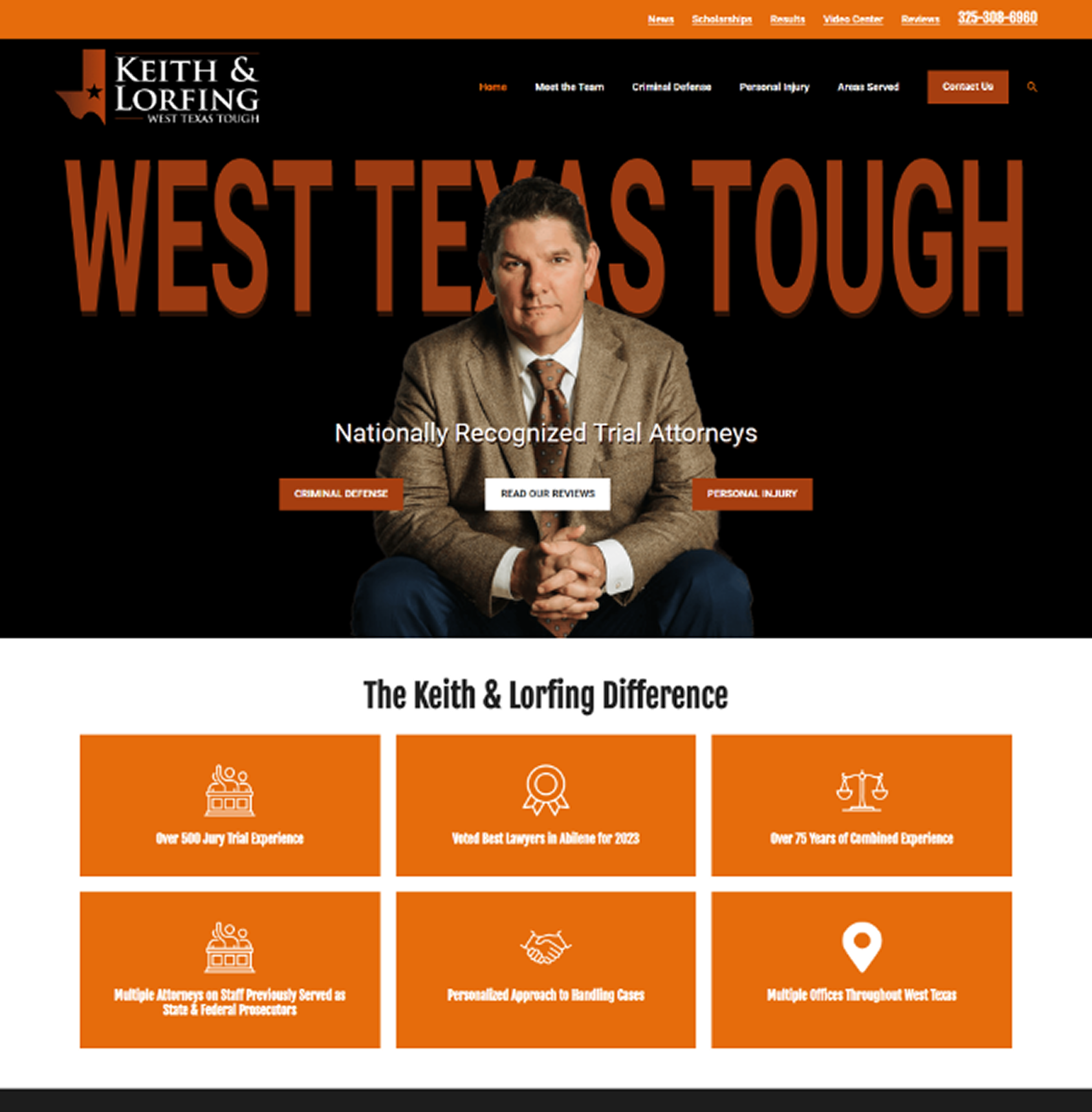 Lorfing Law website before redesign
