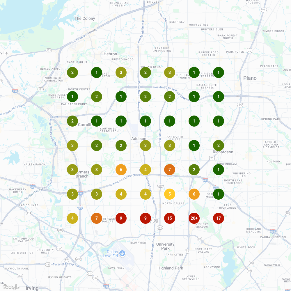 Dallas Maps after WEBRIS
