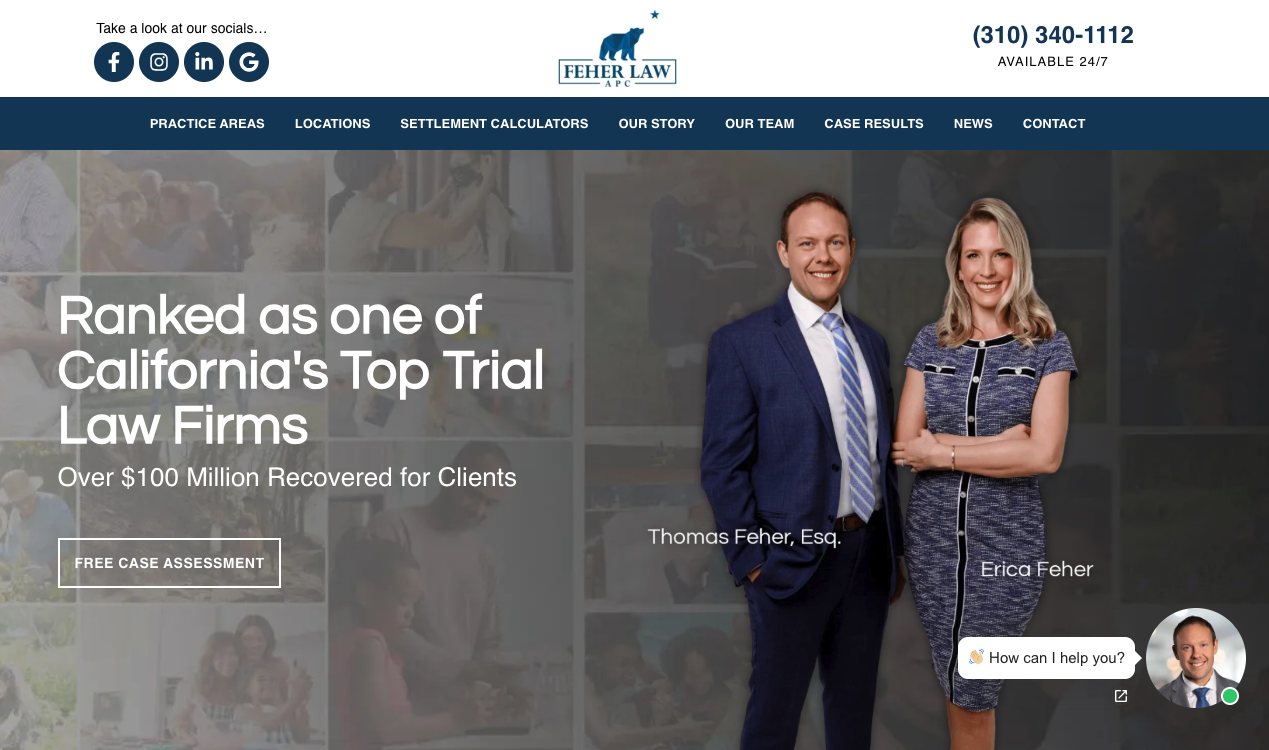 Feher Law practice area pages