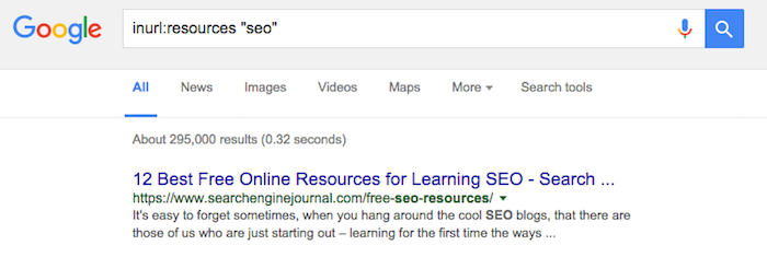 Resource Page Search Operator