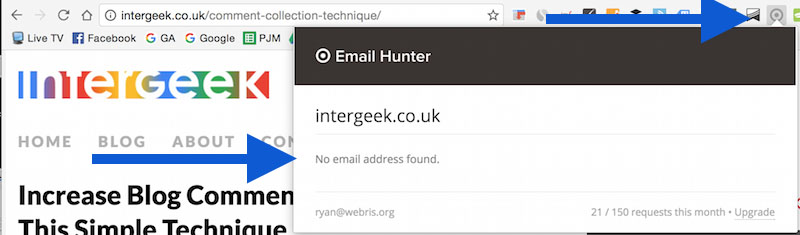 Use Email Hunter plugin